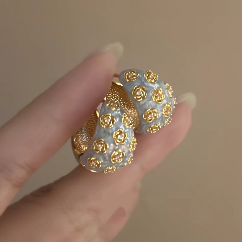 Luxury-yet-affordable Golden-line Tassel Geometric Crystal Earrings