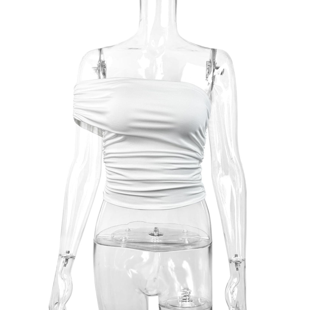 Fashion One-shoulder Off-the-shoulder Fitted Top