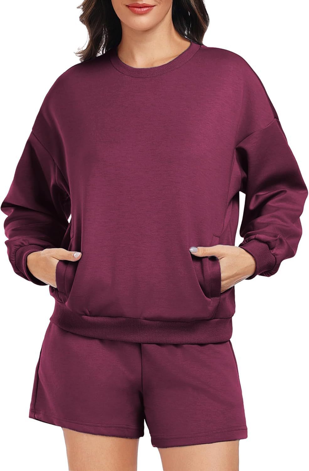 Women's Long-sleeve And Shorts Casual Sportswear Set