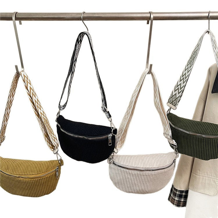 Women's Crossbody Bag Single Shoulder Corduroy Waist Bag