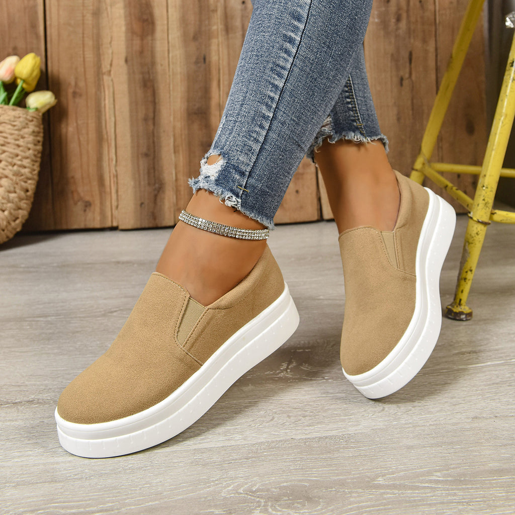 Round-toe Thick Platform Sole Women's Flats