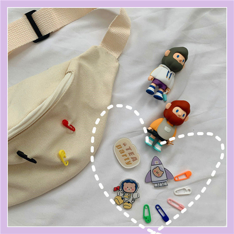 Korean Style Cute Cartoon Canvas Messenger Bag