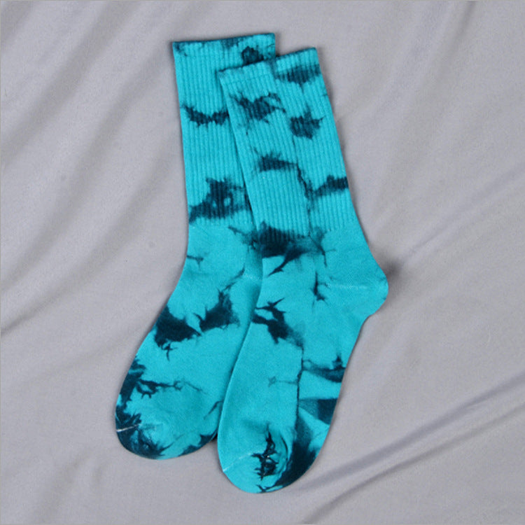 Tie-dye Socks For Men And Women In The Middle Tube High Top Street