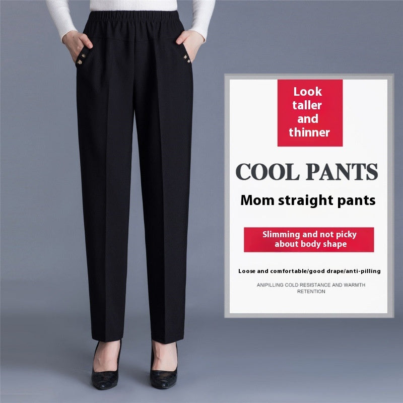 Spring And Autumn Middle-aged Mom Pants Straight-leg Trousers
