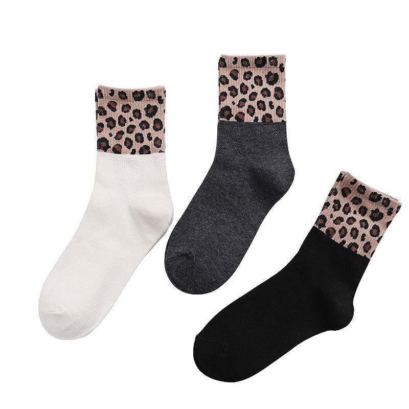 Mid-calf New Internet Hot Leopard Print Socks Women
