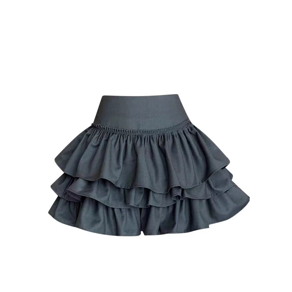 Ballet Style Sweet And Spicy Cake Puff Skirt High Waist Midi Skirt
