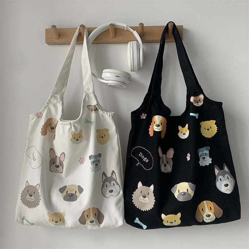 Dog Illustration Canvas Bag