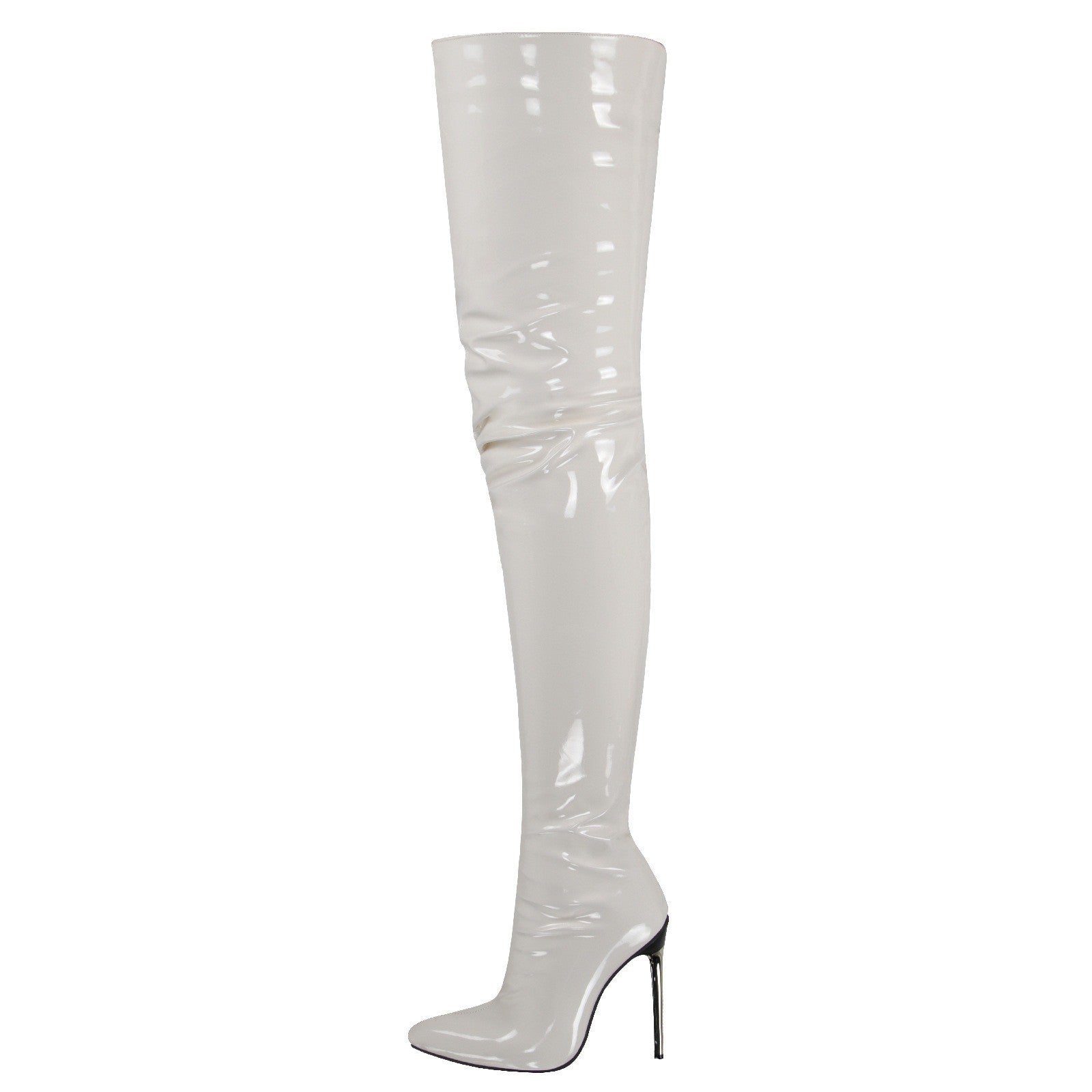 Lady's Plus-size Over-the-knee Fashion Boots With Metal Heels
