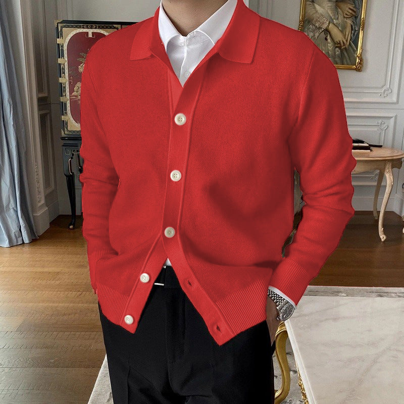 European And American Men's Button-up Knit Cardigan