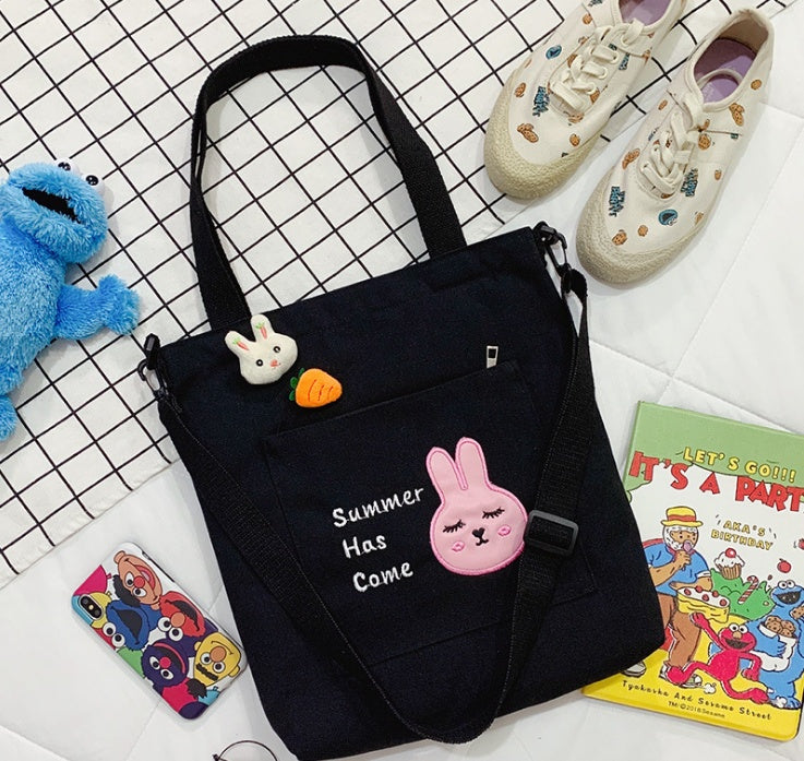 One shoulder straddle bag，New Korean canvas bag