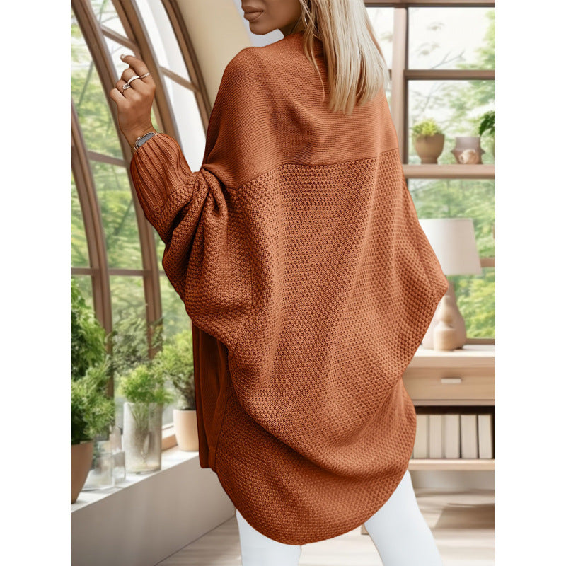 Women's Solid-Color Loose Casual Long Cardigan Sweater Coat