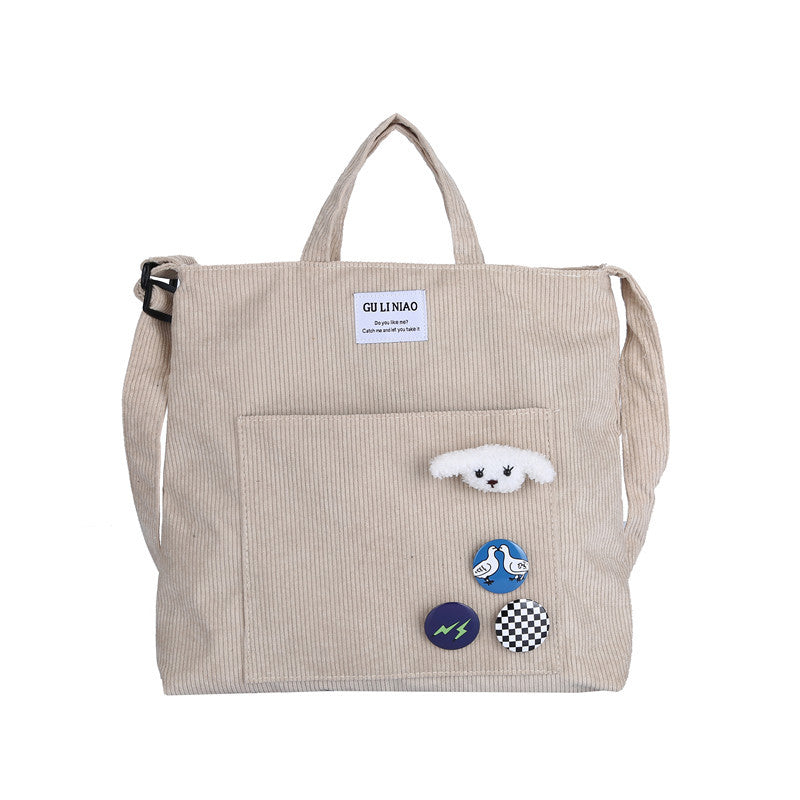 Women's Literary Large Capacity Messenger Canvas Bag