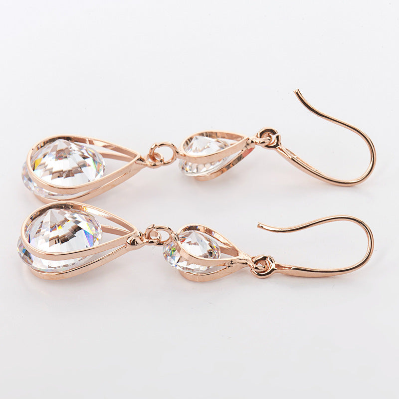 Women's Long Elegant Crystal Earrings