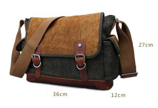Retro covered canvas shoulder bag