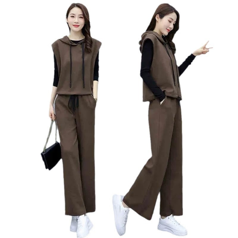 Elegant Youth-enhancing Figure-flattering Wide-leg Pantsnew Casual Chic And Fashionable Suit