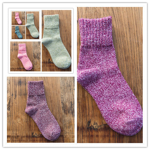 5 Pairs Women Socks Winter Thermal Thick Socks Cotton Breathable Female Solid Casual 3d Ladies Casual Home Socks