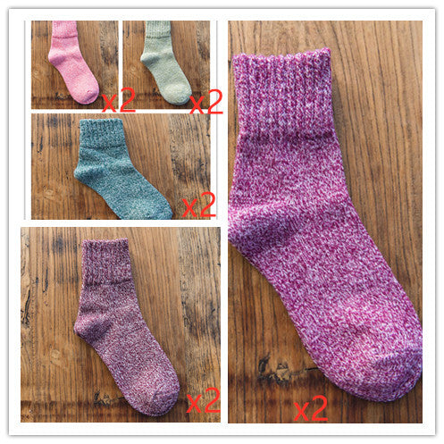 5 Pairs Women Socks Winter Thermal Thick Socks Cotton Breathable Female Solid Casual 3d Ladies Casual Home Socks