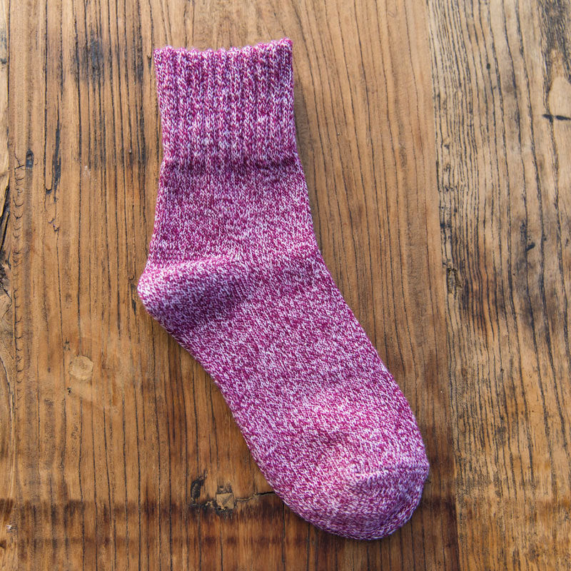 5 Pairs Women Socks Winter Thermal Thick Socks Cotton Breathable Female Solid Casual 3d Ladies Casual Home Socks