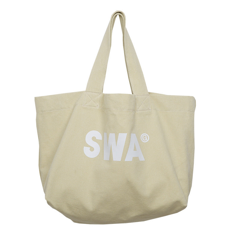 One-Shoulder Shopping Bag Lazy Style Student Art Canvas Bag Tote Bag