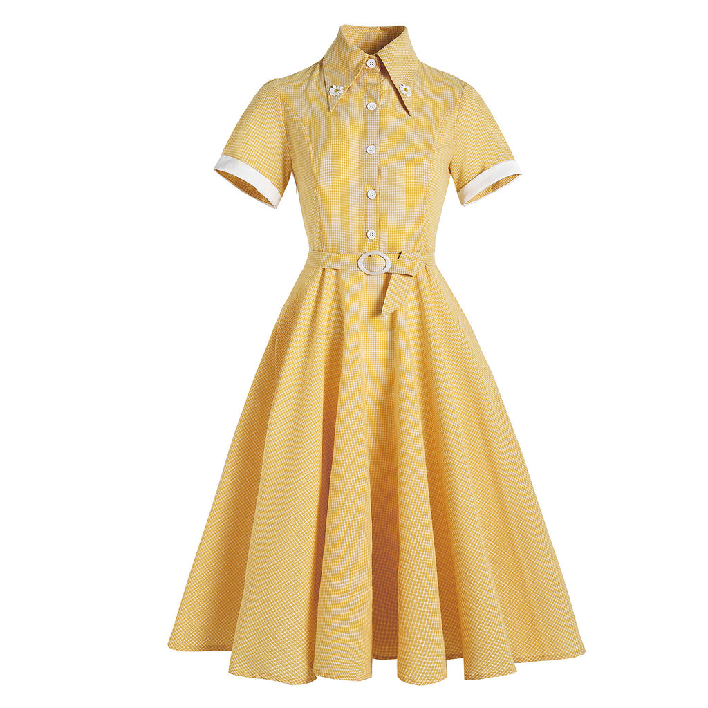 Vintage British Shirt Collar Dress