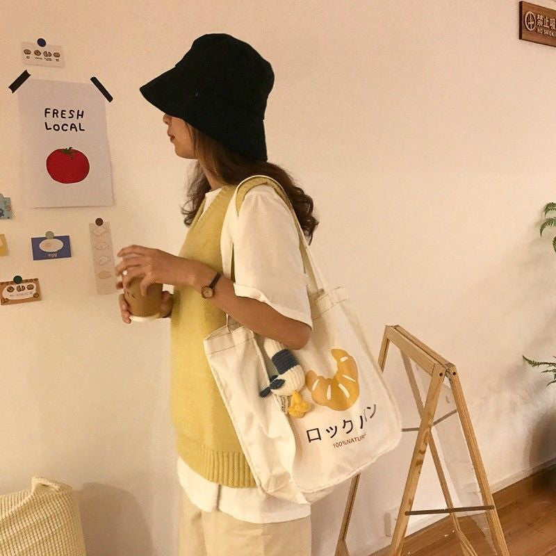 Canvas Bag Female Summer Personality Class Texture Cute Vintage Girl Messenger Bag