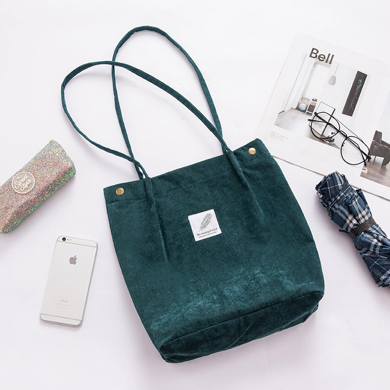 Corduroy Storage Bag Canvas Shoulder Bag