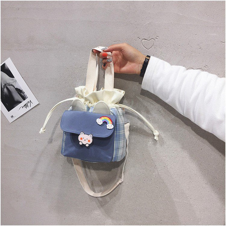 Cute Small Bag Female Messenger Harajuku Canvas Bag Art