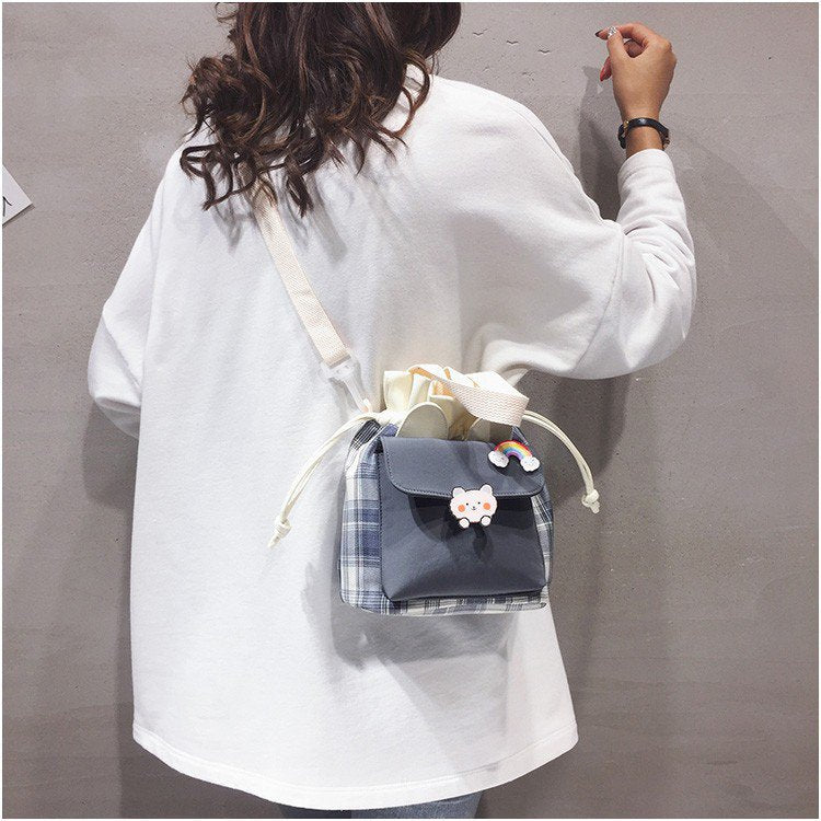 Cute Small Bag Female Messenger Harajuku Canvas Bag Art