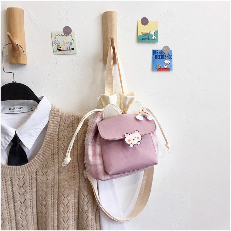 Cute Small Bag Female Messenger Harajuku Canvas Bag Art