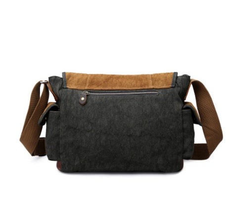 Retro covered canvas shoulder bag