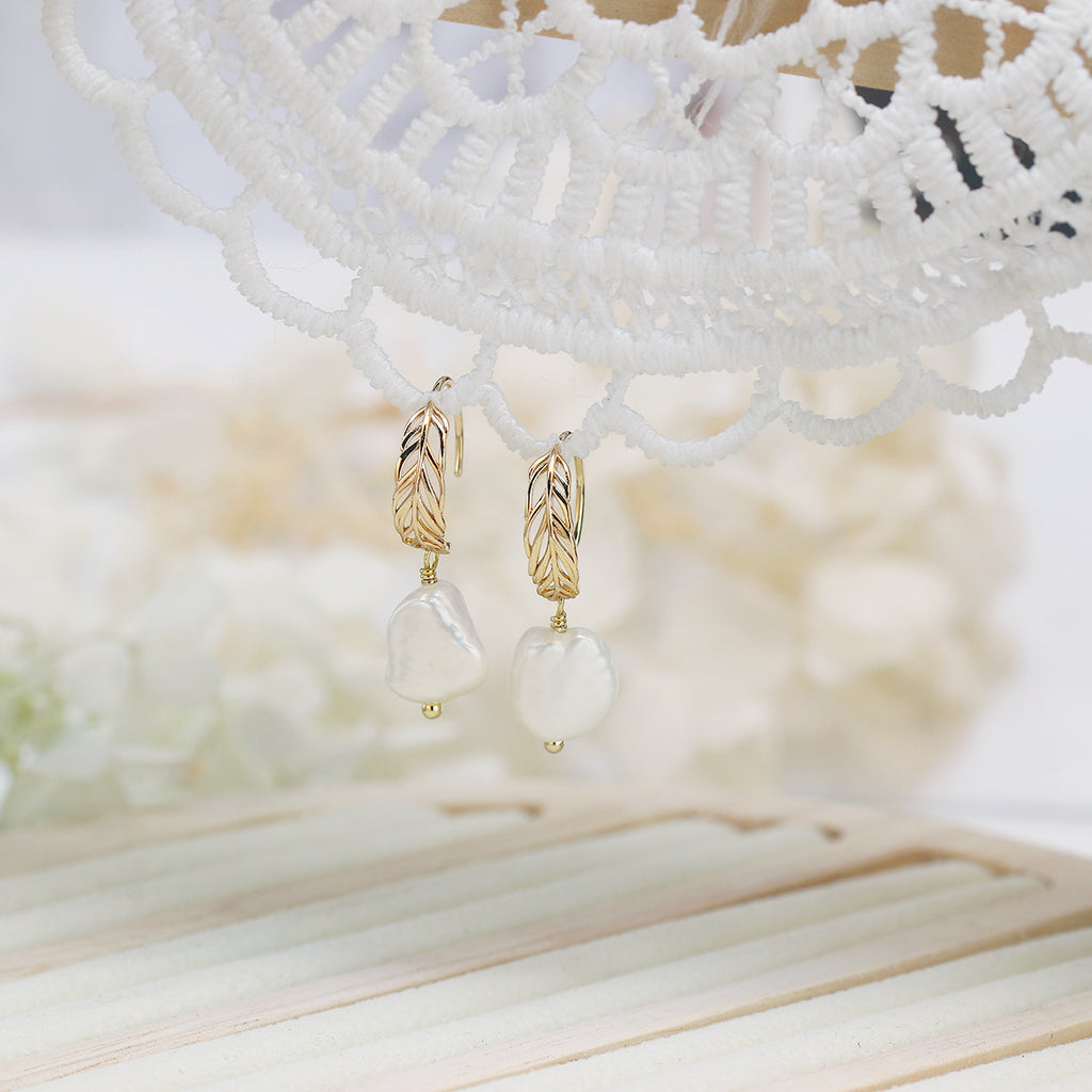 Vintage Natural Baroque Pearl Earrings