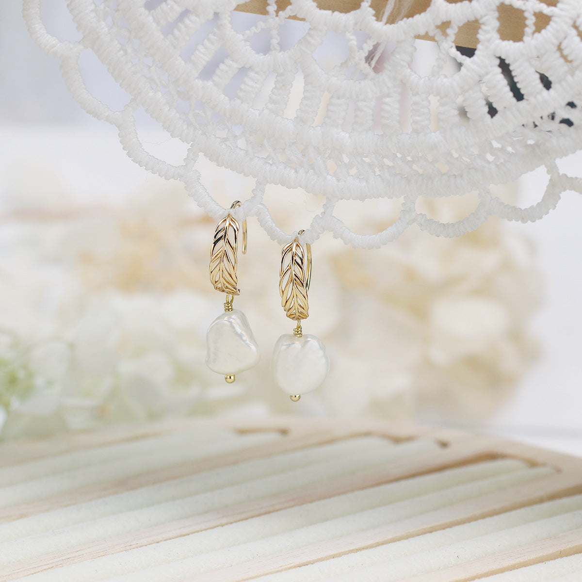 Vintage Natural Baroque Pearl Earrings
