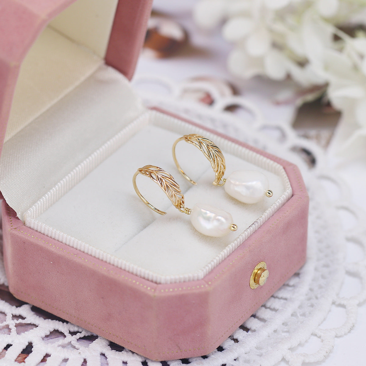 Vintage Natural Baroque Pearl Earrings