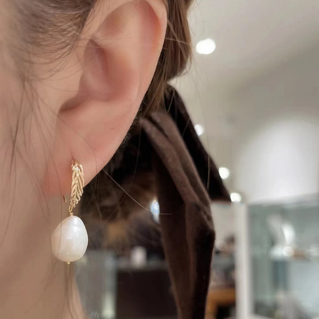 Vintage Natural Baroque Pearl Earrings