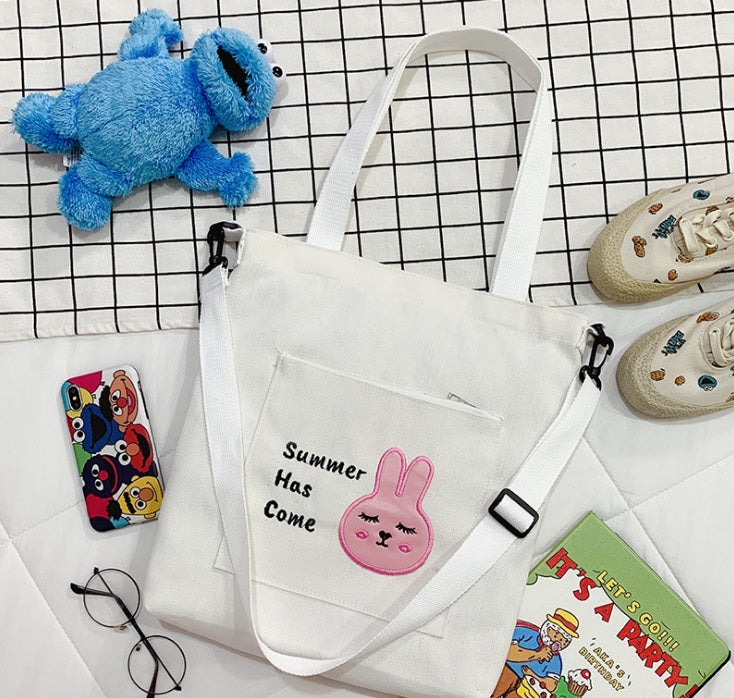 One shoulder straddle bag，New Korean canvas bag