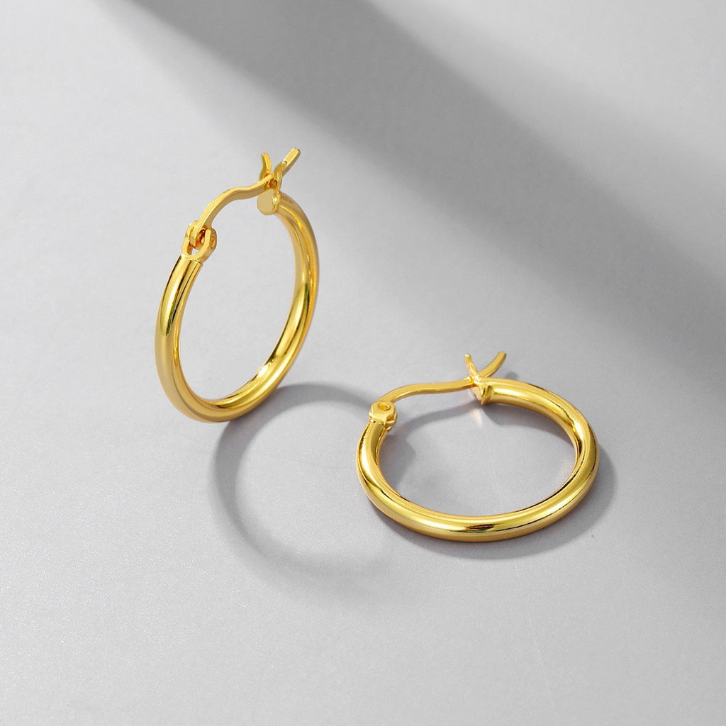 Stainless Steel Earrings Hoop Circle Women Gold