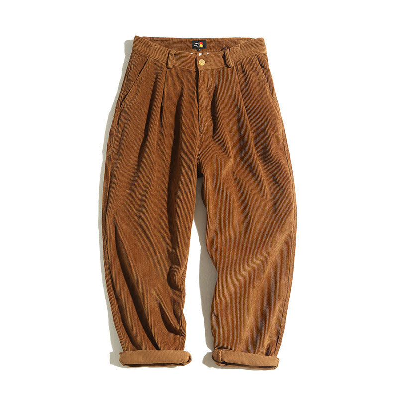 Vintage Corduroy Men's Straight Casual Trousers