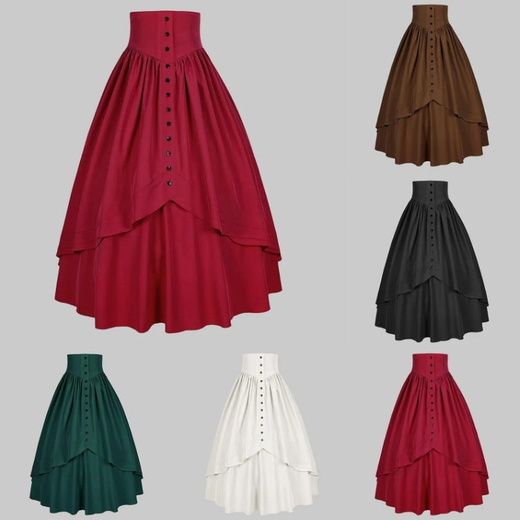 Vintage High-waisted Retro Punk Gothic Pleated Skirt