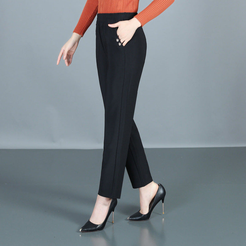 Spring And Autumn Middle-aged Mom Pants Straight-leg Trousers