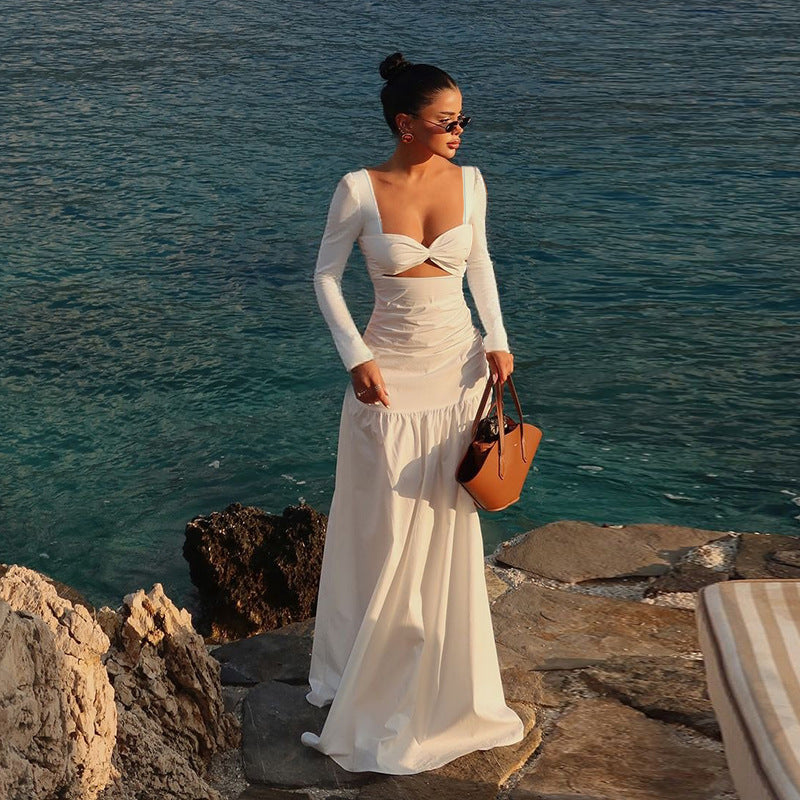 Long-sleeved Hollow-out New Women's Beach Dress