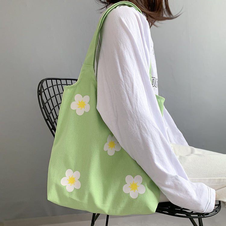 Hyuna Flower Canvas Bag with the Same Paragraph
