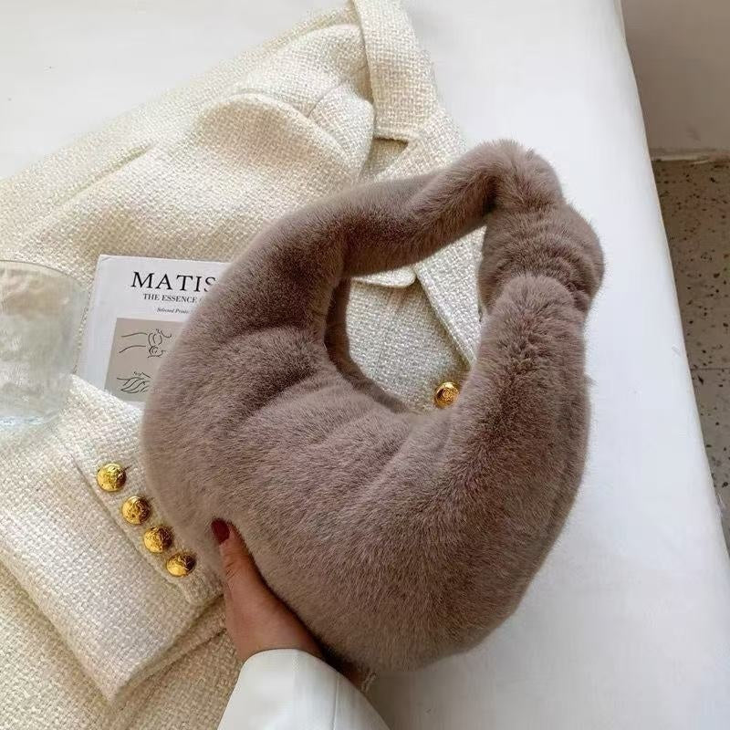 Plush Portable Dumpling Bag Fashion All-matching Daily