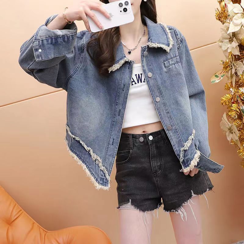 Short Petite Denim Jacket For Women Spring And Autumn