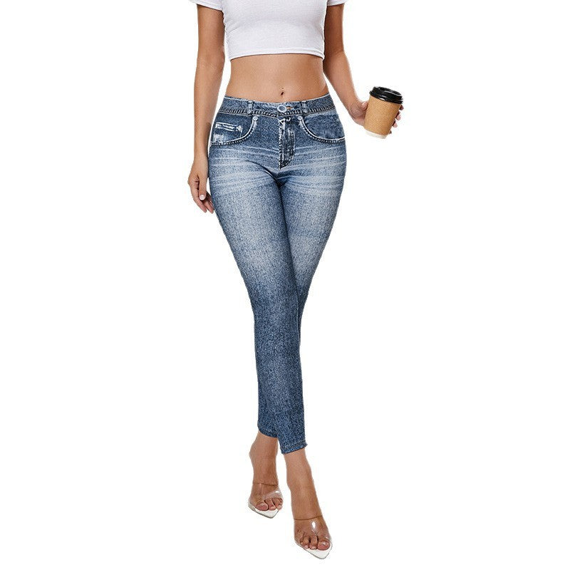 Retro High Elastic Tights Hip Lifting Yoga Trousers