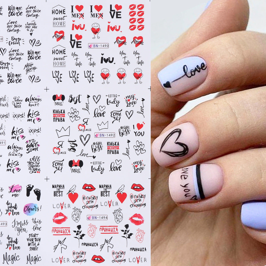 Women's Vintage Nail Watermark Sticker