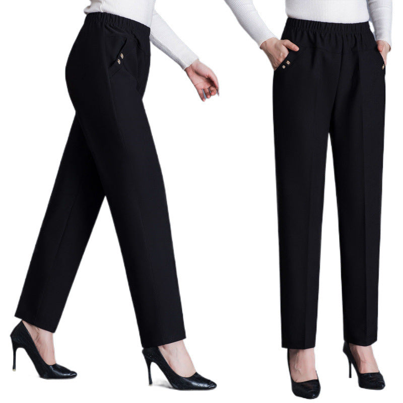 Spring And Autumn Middle-aged Mom Pants Straight-leg Trousers
