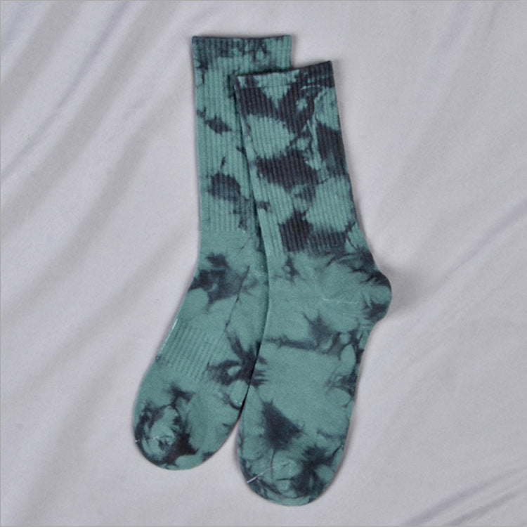 Tie-dye Socks For Men And Women In The Middle Tube High Top Street
