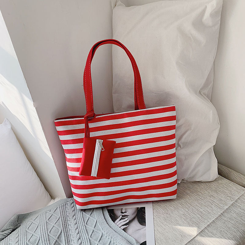 Women's Canvas Solid Color Shoulder Bag