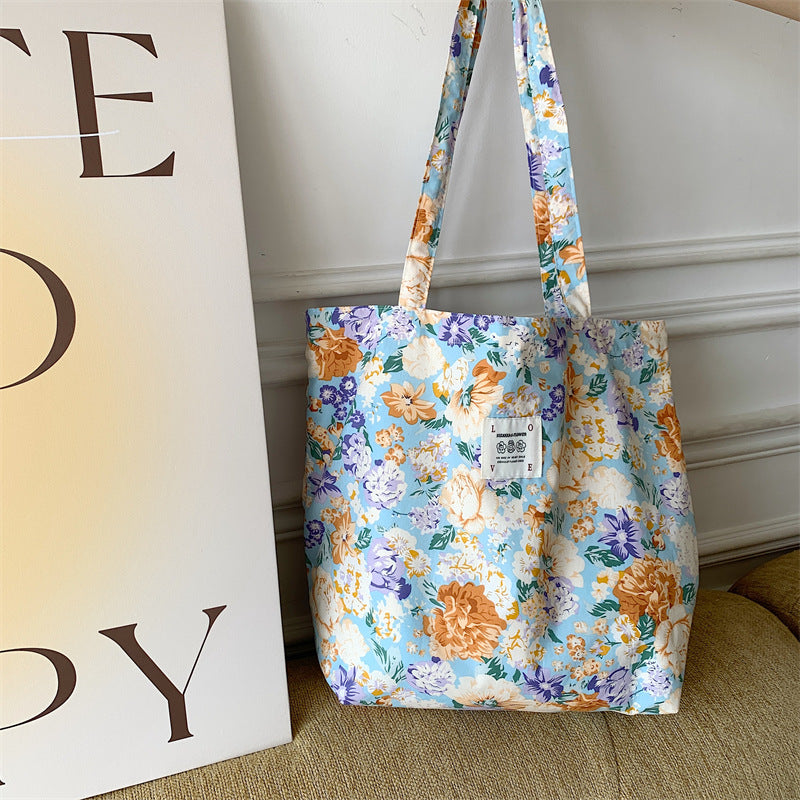 Tote Large Capacity Fashion Floral Canvas Shoulder Bag
