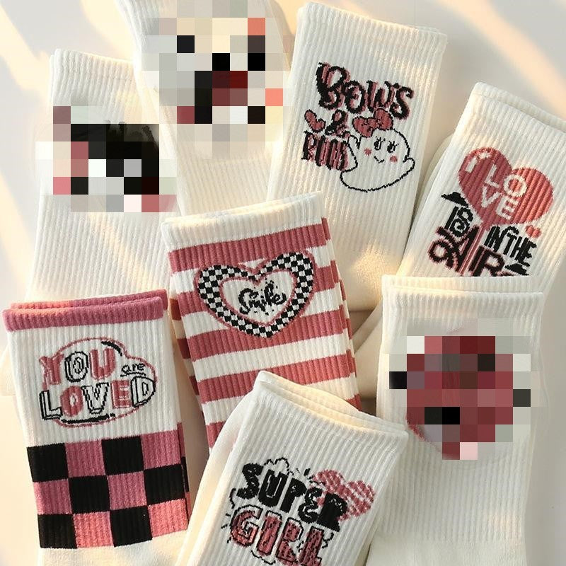 Autumn New All-matching Good-looking Mori Style Mid-calf Socks Women